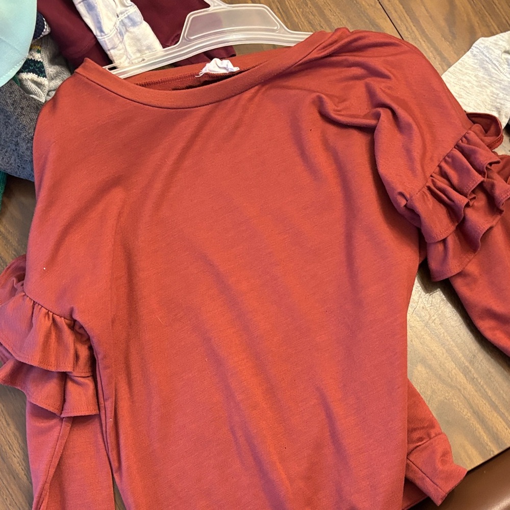 Elegant ruffle XL women’s top-dress up or down & bundle for cheaper prices